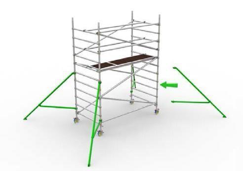 STÖDBEN Stödben skall användas när det anges, för att säkerställa ställningens strukturella stabilitet.