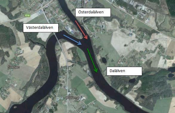 Figur 13. Två älvar blir en i Gagnef. Figur 14. Tappningen vid Gråda kraftverk anpassas i förhållande till vattenflödet i Västerdalälven.