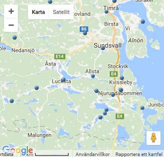 Det kan därför ta lite tid att ladda upp kartan med förekomster. Det totala antalet förekomster ser du bredvid kartbilden högst upp till höger. Förekomsttabellen beskriver bl.