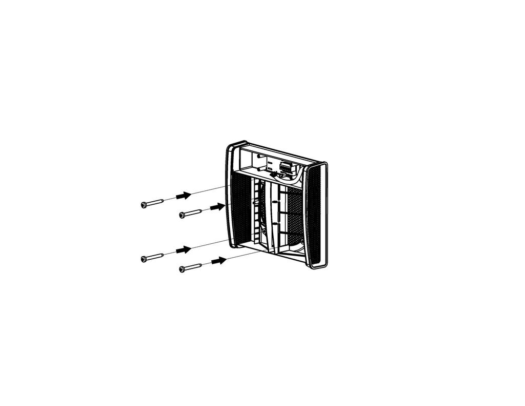 Skruv (4x) 5 Anslutningskabel Genomföringshål Anslut ventilationsenheten (Kopplingschema se S.5).