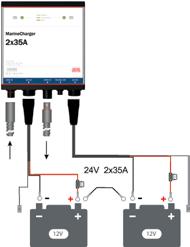 batteristorlek - Ah 2x35 Kapslingsklass IP 44 Vikt - kg 4 Höjd/Bredd/Djup - mm Godkänd enligt: 2x600 200x190x53 EN60335-1, EN60335-2-29, EN55014-1, EN55014-2, EN61003-3/2 TILLBEHÖR