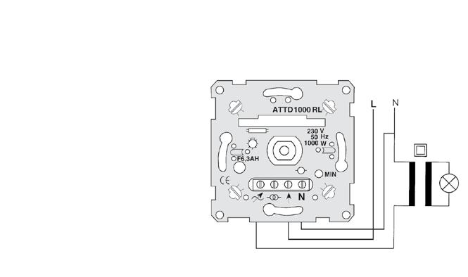 Exxact Teknisk information Dimrar Tyristordimmer (vriddimmer) 1000 W/VA, för glödljus och konventionell transformator P118080 Huvuddata för referensprodukt E-nummer 13 706 05 Produkttyp Typreferens