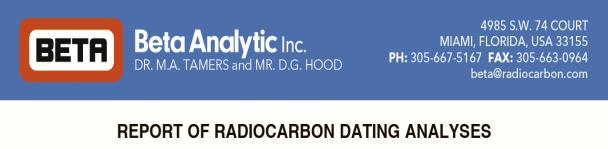Bilaga 2 14 C Sample Data Measured Radiocarbon Age Isotopes Results o/oo Conventional Radiocarbon Age(*) Beta - 449687 910 +/- 30 BP d13c= -22.