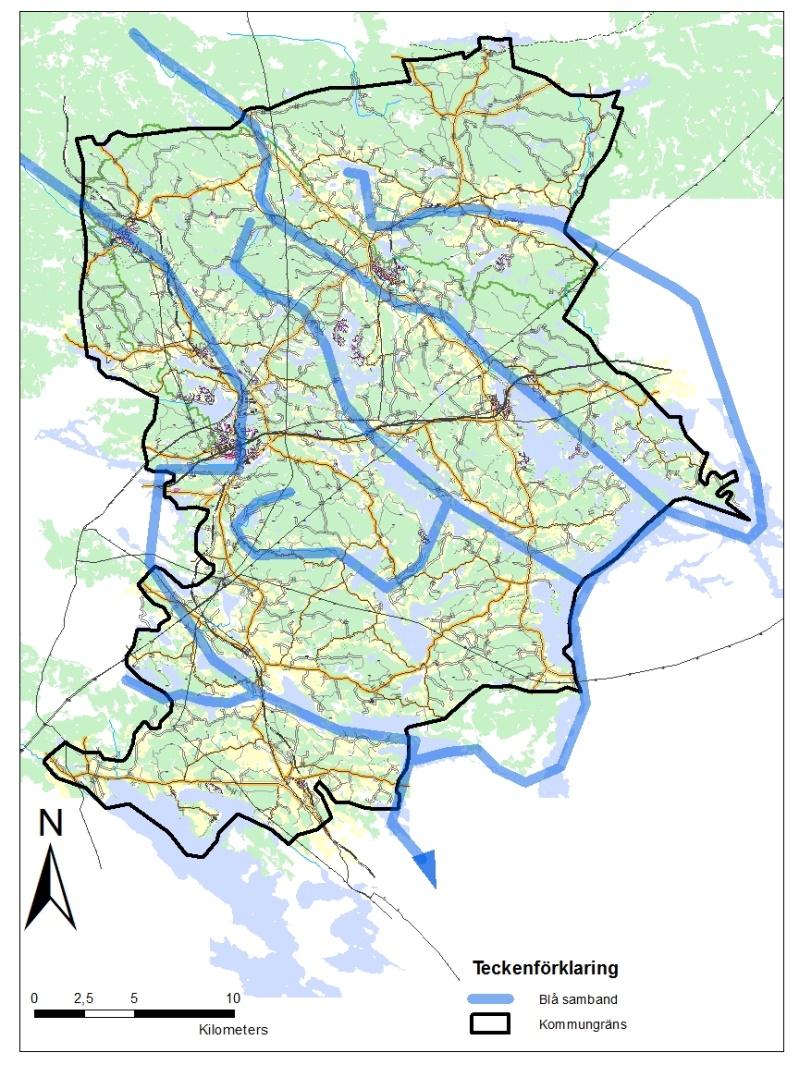 Grönt samband mellan Riksintresse Malmaåsen och Riksintresse Båven, genom att Malmaåsen bildar ett naturligt grönstråk däremellan, med en fortsättning i nordvästlig riktning mot Mälarmården. 2.