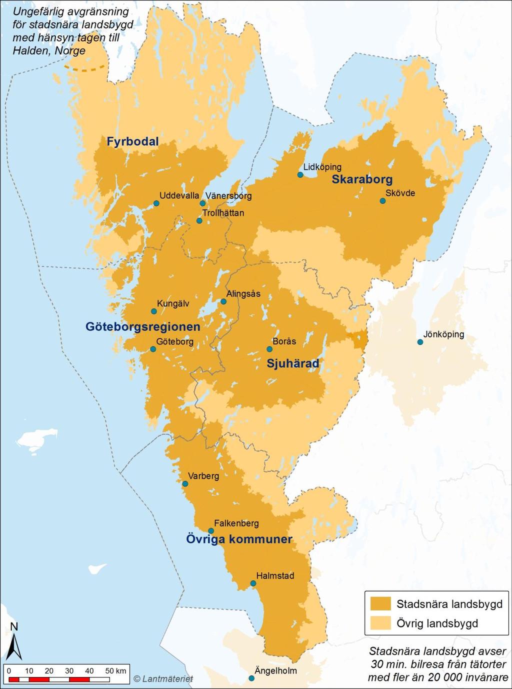 Göteborg och den norra som verkar mer isolerat och där närheten till Karlstad och Säffle istället kan vara en motverkande attraktionskraft.