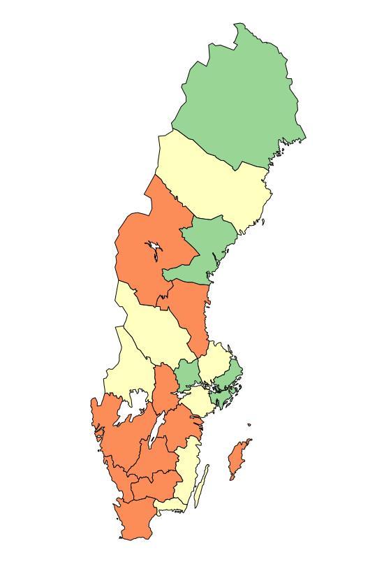 Det regionala tillväxtarbetet i länen SOU 2016:48 Landsting: Östergötland, Jönköping, Kronoberg, Gotland, Skåne, Halland, Västra Götaland, Örebro, Gävleborg, Jämtland