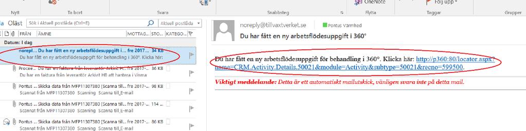 Beslutsfattare Da handla ggaren a r fa rdig med sin rapport fa r du ett e postmeddelande med en la nk, Se bild 11.