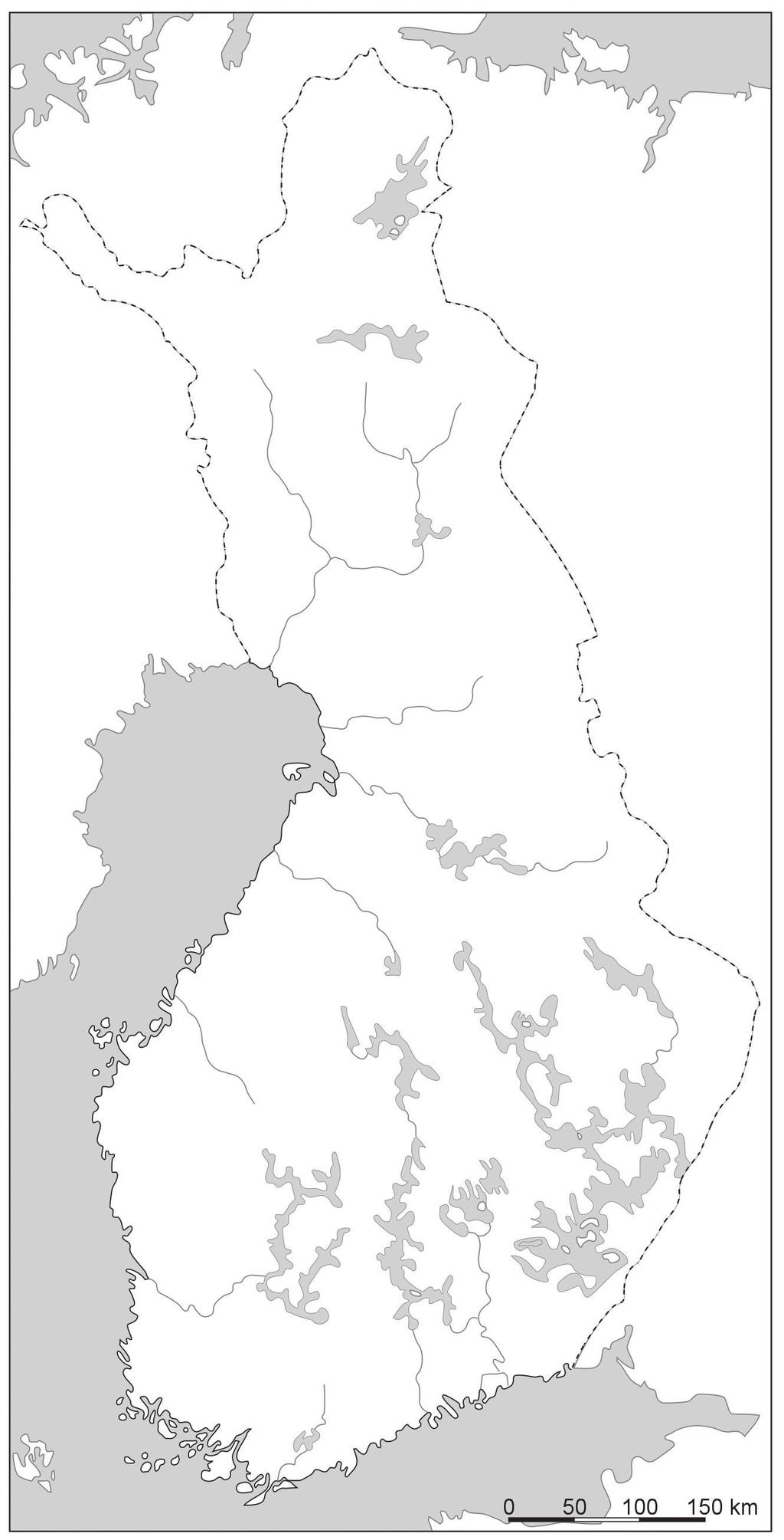 Finnland Finndu þessa staði á korti og settu númer þeirra á réttan stað á kortinu. 1. Helsinki 2. Esbo 3. Vantaa 4. Turku/Åbo 5. Tammerfors 6.