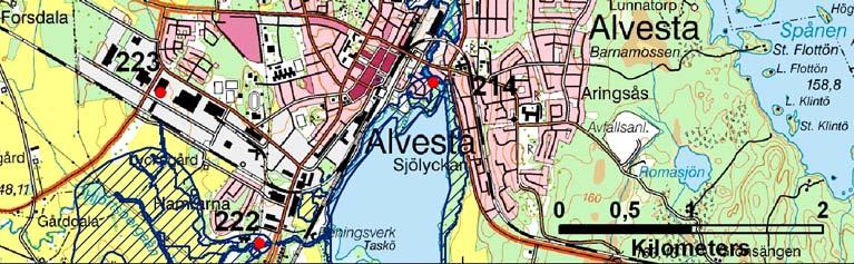 1951, 1970 och 1990: Översvämning längs vattendrag orsakad av högt flöde, längd 2 km och area 66,3 ha (SMHI 1994).