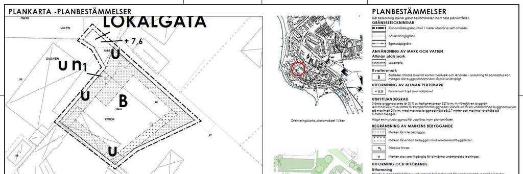 I figur 2 visas en detaljplan med fastighetsindelningsbestämmelser.