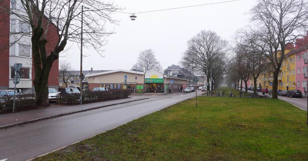 Stadsbild Förutsättningar Tidigare gällande plan anger markanvändningen handel, och inom fastigheten ryms en livsmedelsbutik.