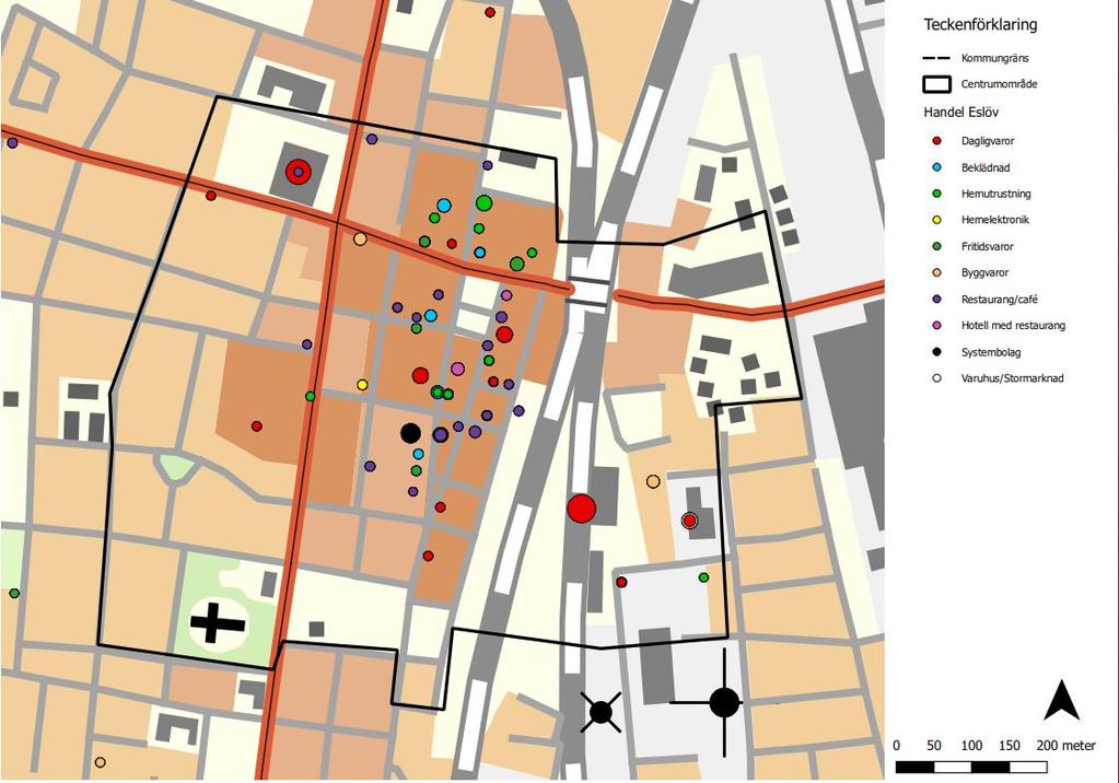 OMSÄTTNING* ESLÖVS STADSKÄRNA Den västra delen av stadskärnan står för merparten av omsättningen, ca 400 MSEK (totalt 650 MSEK).