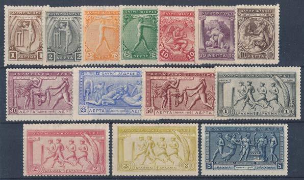 470 Olympiska Spelen 1906 * (Mi.144-157) vackert komplett set från Grekland. Michel 550.