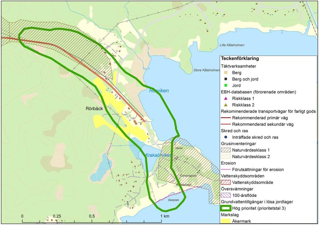 9.1.5 Jämtöåsen - Rörbäck (Töre vattentäkt), Luleå kommun Länsstyrelsen i Norrbottens län Lantmäteriet Tabell 12. Prioriteringsklasser samt prioriteringstal för vattenresursen.