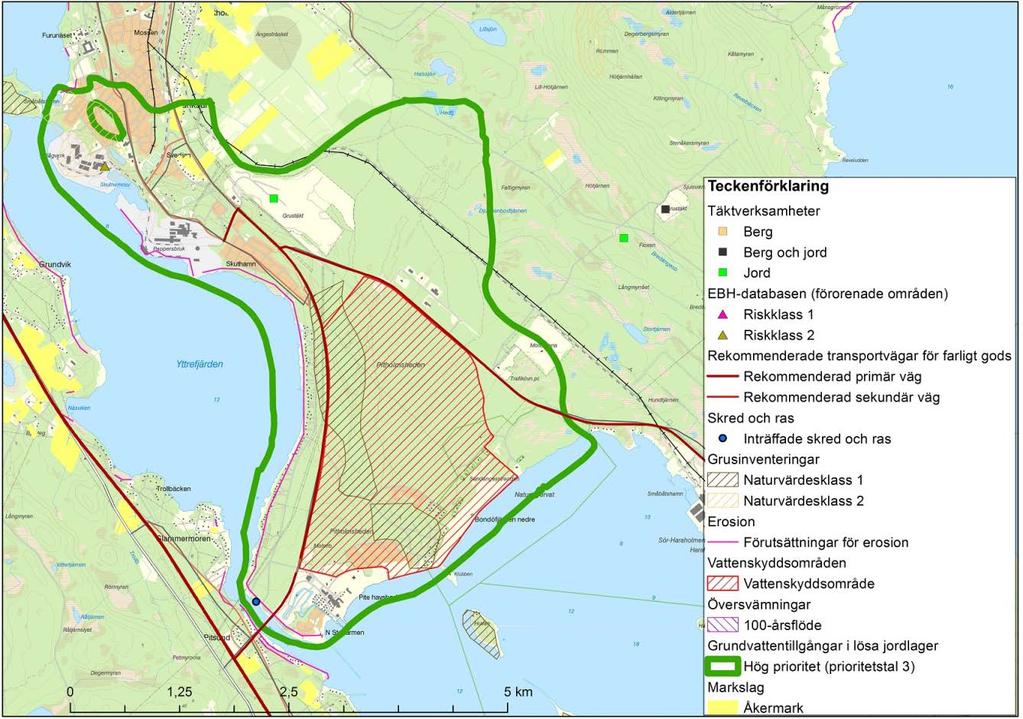 9.1.10 Isälvsavlagringen Pitholmsheden, Piteå kommun Länsstyrelsen i Norrbottens län Lantmäteriet Tabell 17. Prioriteringsklasser samt prioriteringstal för vattenresursen.