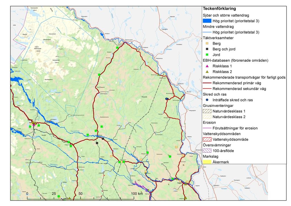 9.1.18 Muonio älv Muonio Länsstyrelsen i Norrbottens län Lantmäteriet Tabell 25. Prioriteringsklasser samt prioriteringstal för vattenresursen.