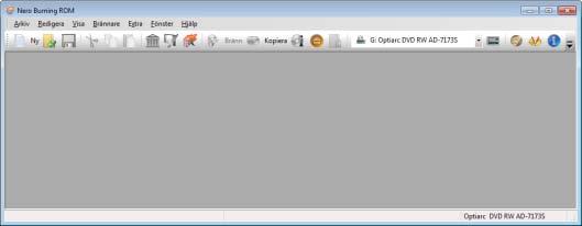 Användargränssnitt 3 Användargränssnitt 3.1 Huvudfönster Huvudfönstret i Nero Burning ROM är utgångspunkten för alla åtgärder.