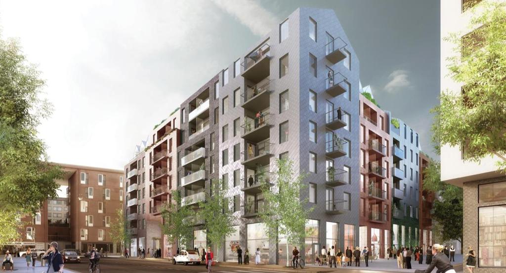 700 bostäder. AB Familjebostäder i kv Perstorp 1, Farsta. Bild: White arkitekter Även detaljplanen för kv Persikan på Södermalm med 1 160 bostäder godkändes i stadsbyggnadsnämnden under året.