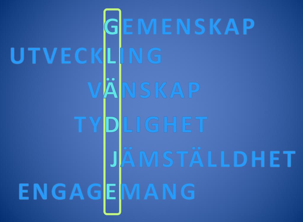 VÄRDEGRUND Simklubben Sydsims ledord är GLÄDJE GLÄDJE genom GEMENSKAP: Vi är ett team som jobbar tillsammans mot gemensamma mål, genom att ha roligt tillsammans.