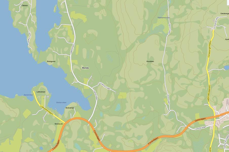 KARTA Körbeskrivning Vägbeskrivning från Godby: Ta Getavägen/Finnövägen (landsväg 4) och kör ca 23 km.