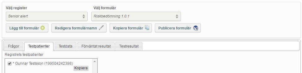 3.1 Enhetstester Enhetstester i NKRR bygger på att man utifrån de regler som har skapats för ett givet formulär lägger till testdata som reglerna kan testas mot.