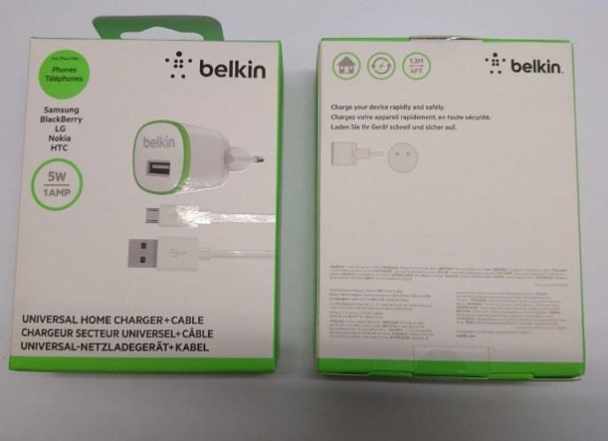 anmärkning Belkin Wall Charger 1A with USB port/micro-usb Belkin F8M710vf04-WHT