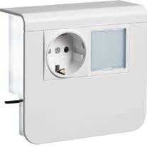 45 SL - Apparathållare för SL höjd 55 mm Apparathållare med uttag SCHUKO och PIR Uttag SCHUKO --230 V, 16 A --QuickConnect-anslutning --Bröringsskydd Rörelsevakt - PIR --WS050 (detekteringsområde 5 m