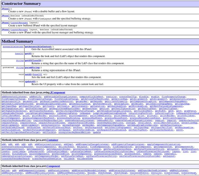 Exempel class MyPanel extends JPanel implements MouseListener, KeyListener { Vi definierar en klass som ärver JPanel.