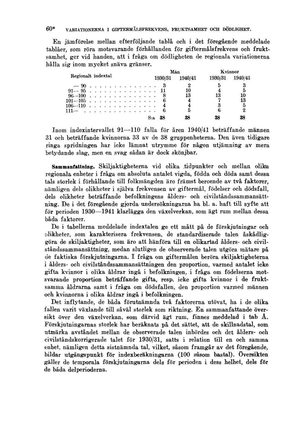 60* VARIATIONERNA I GIFTERMÅLSFREKVENS, FRUKTSAMHET OCH DÖDLIGHET.