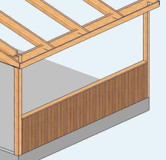 11.Om du har valt Willab Garden s isolertak skall detta monteras nu enligt medföljande monteringsanvisning. Sätt därefter fast täcklisterna(12x45 mm) mellan takbalkarna i både underkant och ovankant.