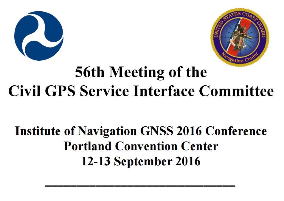 Figur 7: Det 56:e CGSIC-mötet hölls på Oregon Convention Center, Portland, Oregon, USA, 12 13 september 2016, vilket var i samma lokaler som hela ION GNSS+ 2016 hölls i. Bild: CGSIC.