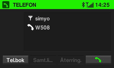 Reglage på frontpanelen för telefonanvändning Kombinationsknapp (13) för ställa in volymen. Knappen (14) visar telefonmenyn. Handsfree-läge Se till att Bluetooth-funktionen på systemet är aktiverad.