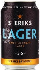 SVERIGE S:t Eriks Bryggeri Prestigemärket S:t Eriks, med anor från 1859, är en serie moderna mikrobryggda öl av sju året runt-sorter samt en handfull olika säsongs- och specialöl per år.