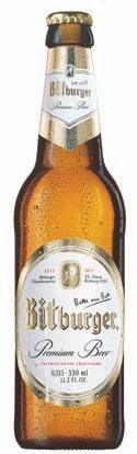 TYSKLAND Bitburger Bitburger Privatbrauerei är familjeägt sedan sju generationer tillbaka och har anor från 1817. Efter många års bryggning av överjäst öl började man 1883 att brygga i pilsnerstil.