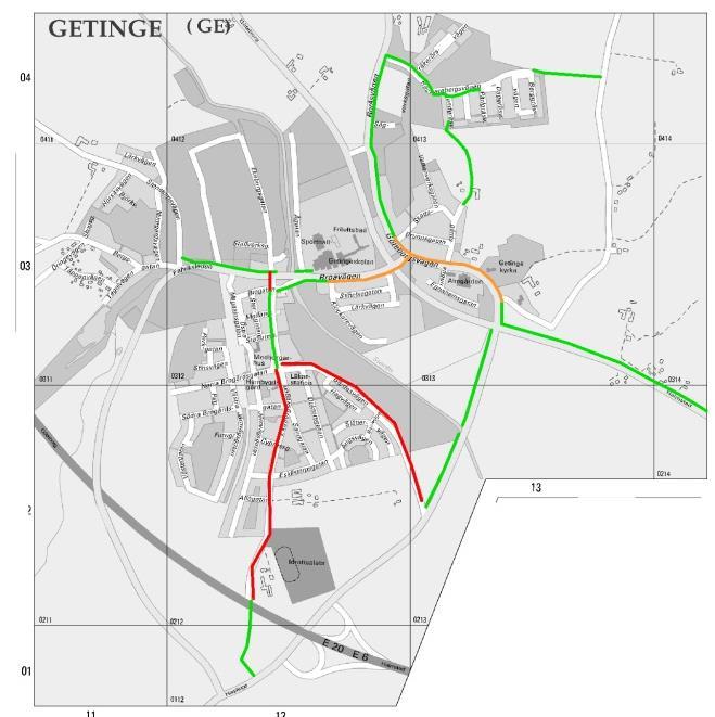 Getinge handlingsplan Inom Getinge finns det behov av ca 3 km ny cykelbana, varav 2,1 km längs kommunal väg.