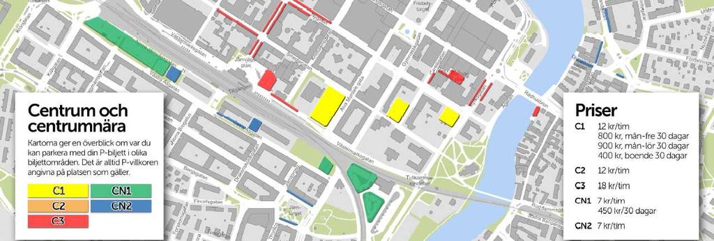 I angränsande område till centrumnära parkeringsplatserna finns bostadsområdet Nyfors.