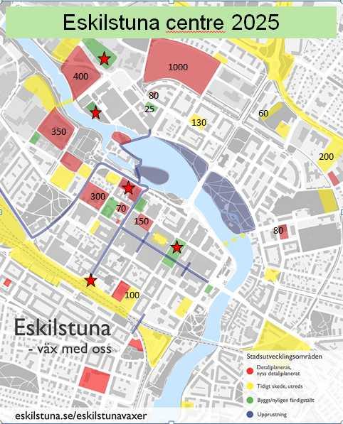 PLANERADE BOSTÄDER Bostadsförsörjningsprogrammet antogs 2012 och sätter som mål att 300 nya bostäder ska byggas per år och det ska finnas planberedskap för att bygga 600 per år.