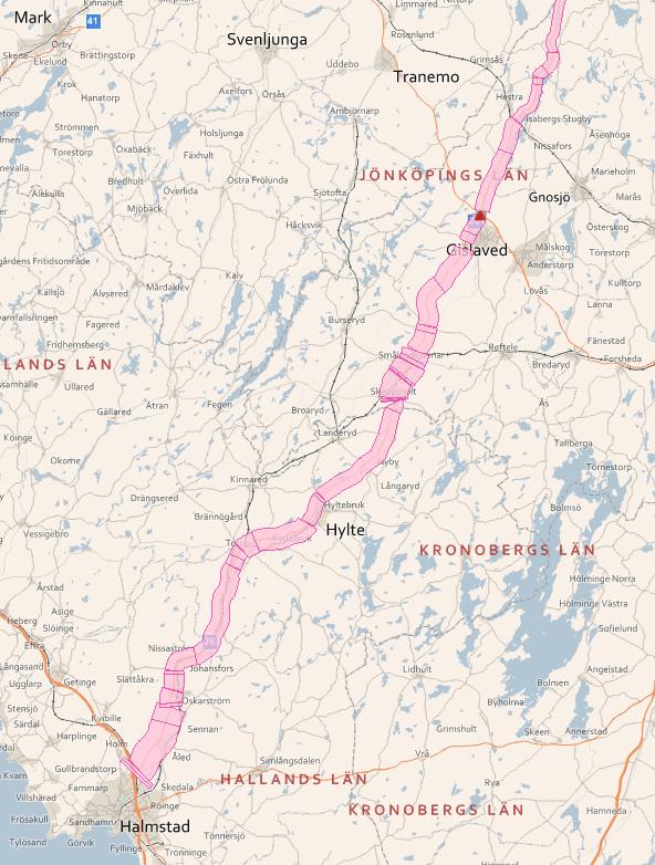 4. Nulägesbeskrivning 4.1. Allmän beskrivning Väg 26 sträcker sig genom flera landskap och naturtyper, från Halmstad i söder till (i denna studie) Kristinehamn i norr.