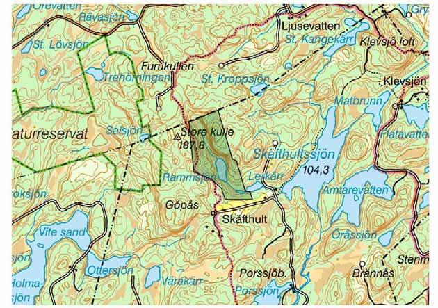 Lerum, Rammdalen, brant ravin med gamla granar, AK Naturkonsulterna besökte området 2004-09-03. Blåtryffel funnen på en lokal vid vårt besök.