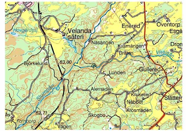 Trollhättan, Visslaån, V om Lunden, Enereds f.d. kraftstation AK Naturkonsulterna besökte området 2004-08-26.