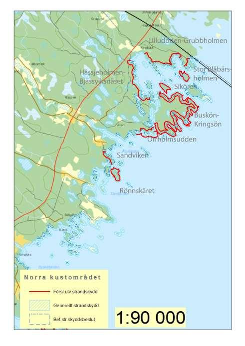 12 I Skellefteå kommuns norra kustområde föreslås 8 strandområden (4 på fastlandet och 4 öar) få utvidgat strandskydd.