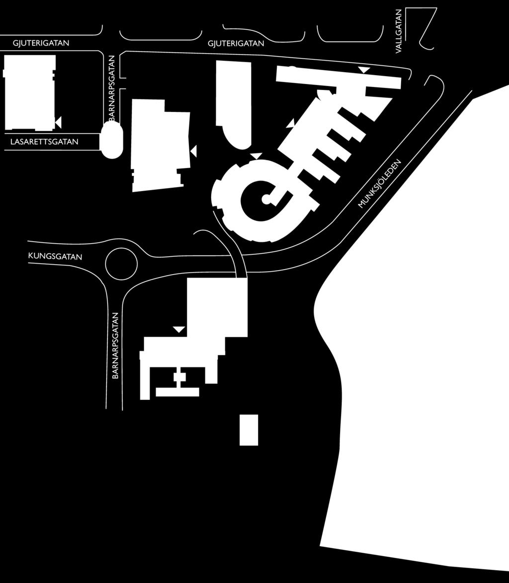 Högskolefastigheter E Tekniska Högskolan () F Mariedal konferens- och seminarelokaler G Hälsohögskolan () H Högskolan för lärande och kommunikation