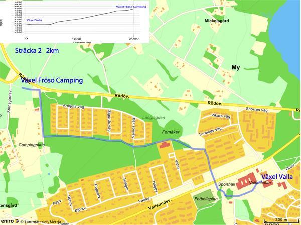 Sträcka 2 Valla Frösö Camping 2,0 km Valla 63. 168765, 14.565191 Frösö Camping 63.