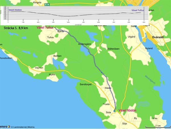 Sträcka 5 Rödön Tullus 8,9 km Rödön 63.248811, 14.415810 Tullus 63.309213, 14.