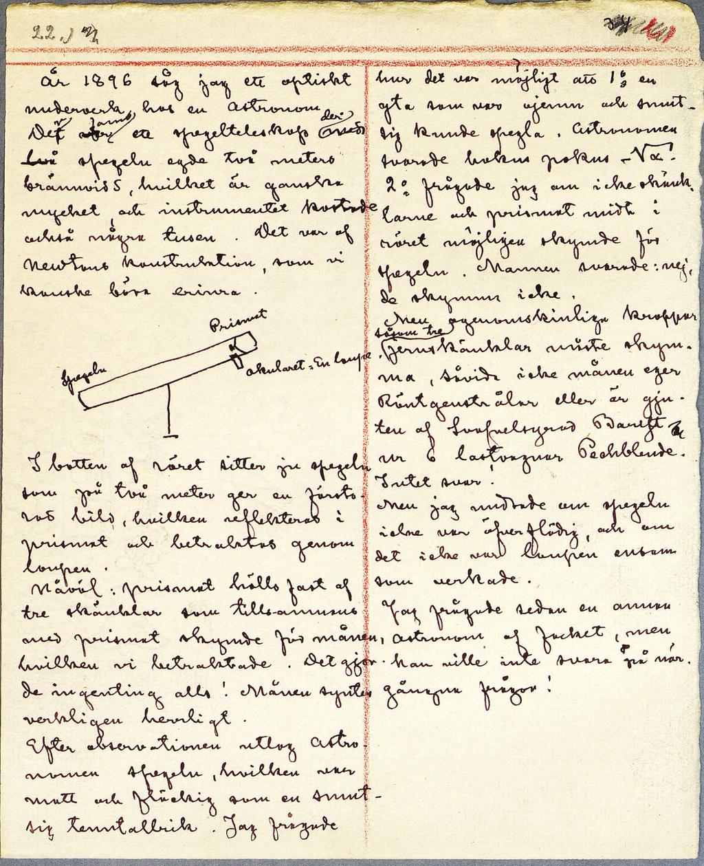 Dok. nr 66:1. Strindbergs originalmanuskript till En ny blå bok (SgA: Börjesson 5), svarande mot SV 692:25 693:16.