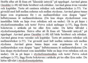 Rak högerkant Lättläst text: 1.