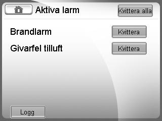 Temperaturer Här ställer du in önskat börvärde. Fabriksinställning är 19 C. Temperaturer, utsignaler mm är endast för avläsning.