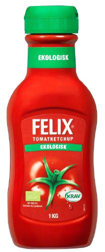 Idag arbetar vi kontinuerligt för att minska mängden socker och salt i Felix tomatketchup. Då: Lite av ketchupen blev kvar i flaskan när man slängde den.