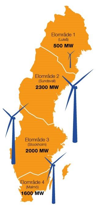 3 Regional statistik. Elområden, län och kommuner För att vindkraften ska få god systemprestanda krävs det att utbyggnaden är geografiskt spridd.