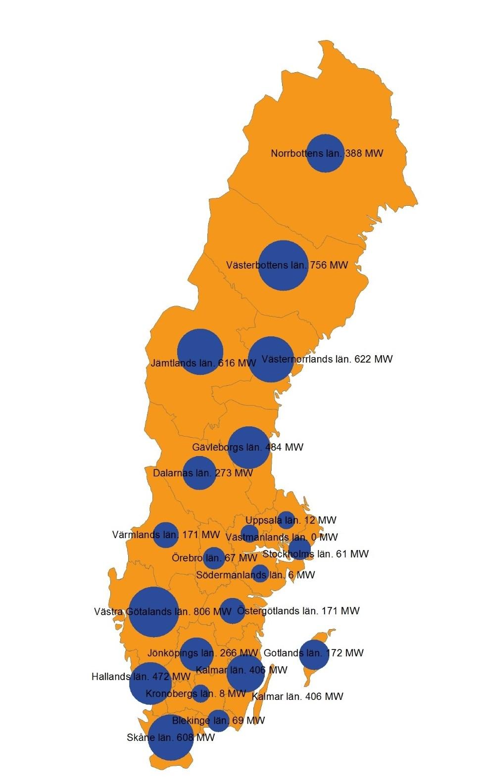 3.4 Länskarta Kartan utgår från länslistan ovan.